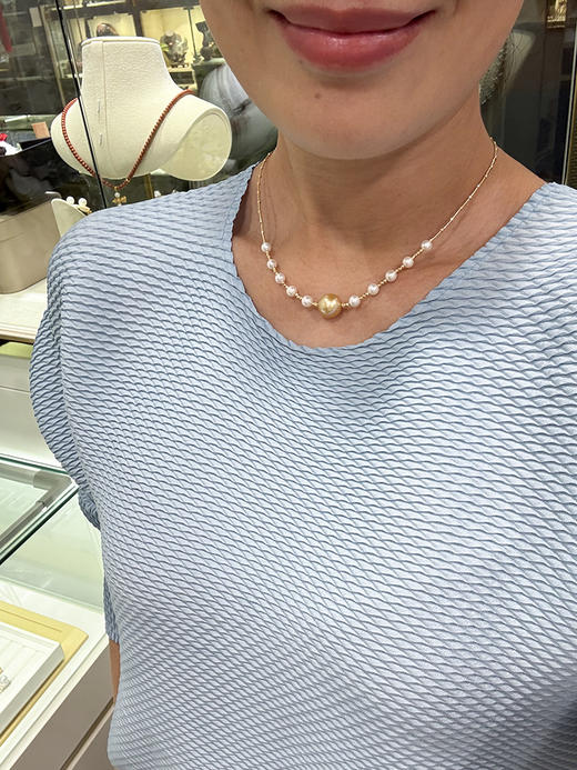 【挚友限定】竹节-18k金akoya/金珠珍珠项链5-13mm 商品图2