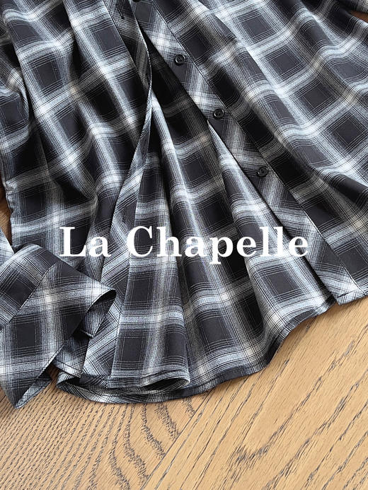 专柜实拍【松弛男友风】拉夏贝尔/La Chapelle复古显瘦时尚翻领长袖衬衫内搭叠穿通勤百搭上衣 商品图6