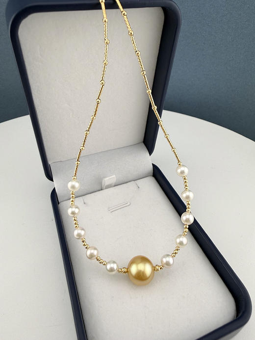 【挚友限定】竹节-18k金akoya/金珠珍珠项链5-13mm 商品图0