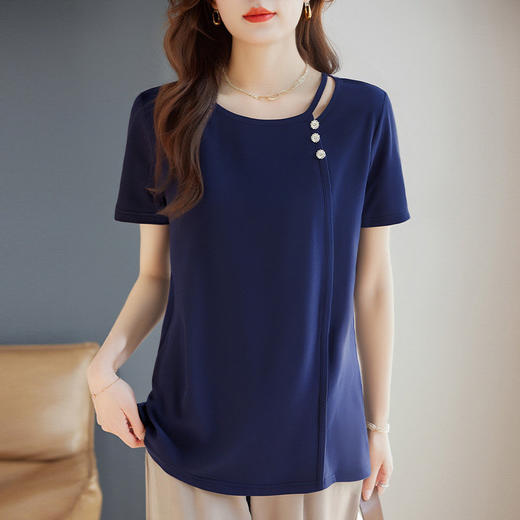 芳妮诗短袖t恤女2026新款夏季宽松大码女装时尚洋气女士半袖上衣 商品图2