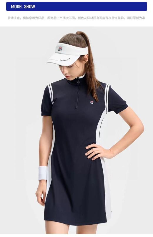 F041532夏季新款女子网球运动健身基础拼色半拉链裙子连衣裙 商品图14