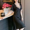 【优雅大方！舒适亲肤】丝绸睡裙家居服女冰丝睡裙夏季网红连衣裙高贵五彩花边家居服。xb 商品缩略图2