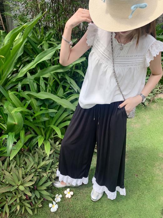 <曾小咸推荐> 蕾丝拼接阔腿休闲裤 日常139！！ 活动89！！【预售款，预计3-15天发货】 商品图6