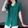 大码短袖衬衫女夏季2026新款中年妈妈宽松休闲薄款Polo衫女士衬衣 商品缩略图1