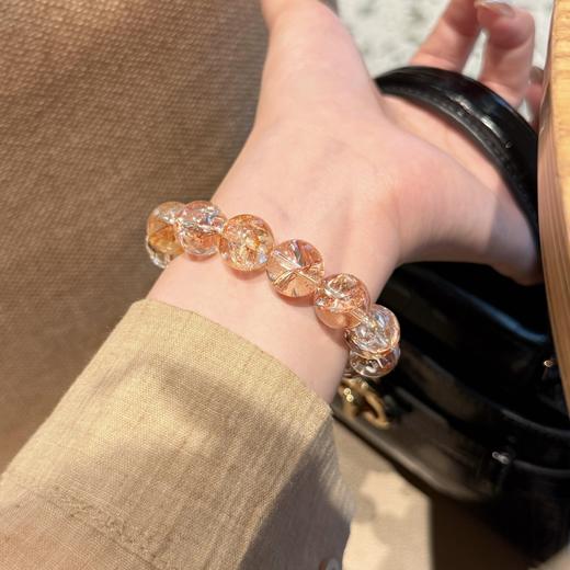 ARSIS｜晶石系列 聚财净化 · 金箔胶花白水晶串珠手链 商品图5