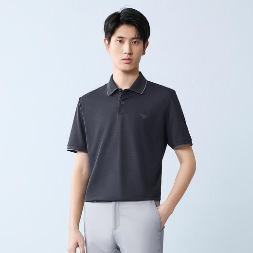 【桑蚕丝/提花POLO衫】柒牌男士短袖POLO衫2026夏季新款休闲时尚 130T70380 商品图1