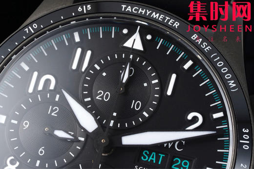 BLS万国新款飞行员计时系列 黑武士 飞行员计时双历 F1马石油车队 AMG马石油绿 7750机 男士腕表 表径41.1mm 精益求精 商品图3