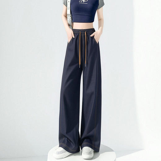 高腰窄版阔腿牛仔裤春夏2026新品复古宽松百搭显瘦薄款冰丝直筒裤   NDK-A1065-1 商品图1