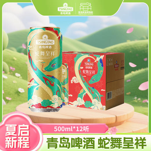 青岛啤酒10度  500ml*12听蛇年生肖罐啤 文化酒系列 商品图0