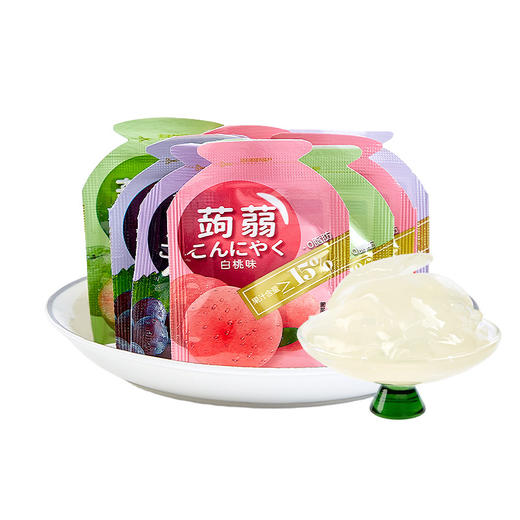 【口感 Q 弹！无负担】蒟蒻果冻0脂多口味果冻白桃梅子葡萄果冻吸吸果冻童年休闲小零食。xb 商品图4