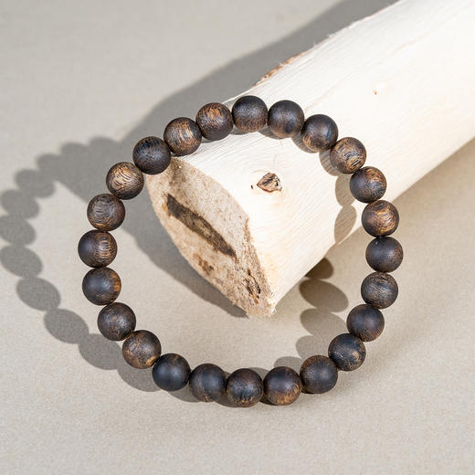 中国沉香文化博物馆 绿奇楠圆珠沉香手串0.8*24*7g+（沉） 商品图0