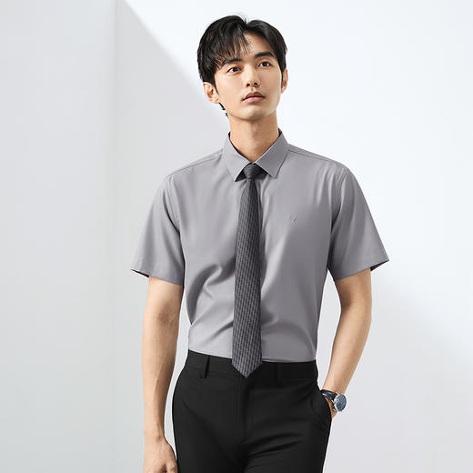 【含莱赛尔】柒牌短袖衬衫男2025夏季新品商务休闲三防易打理衬衣 128A71380 商品图1