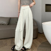 高腰系带西装阔腿裤女2026夏季宽松休闲垂感直筒拖地长裤裤子   NDK-B7419 商品缩略图3