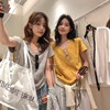 夏季新款百搭竹节棉v领白色短袖T恤女上衣韩版宽松半袖舒适打底衫  NDK-10365#LWD 商品缩略图4