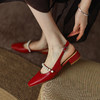 【预售5天】绝美仙女风浅口温柔珍珠低粗跟一字带玛丽珍配裙子包头后空凉鞋TBLR&F228 商品缩略图0