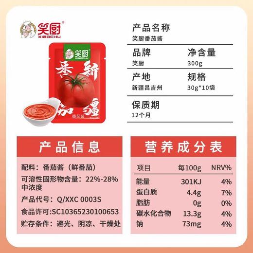 新疆笑厨番茄酱300g大袋装酱料商用家用炒菜煲汤火锅炒菜调料味酱 商品图4