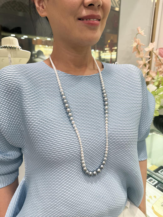 【挚友限定】80cm铂金灰渐变珠四季彩串珠 商品图3