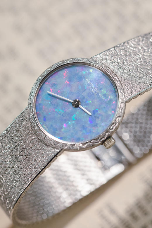 独角鹿西洋古董1970年代瑞士顶级钟表品牌江诗丹顿出品18K白金欧泊表盘女士腕表 商品图5