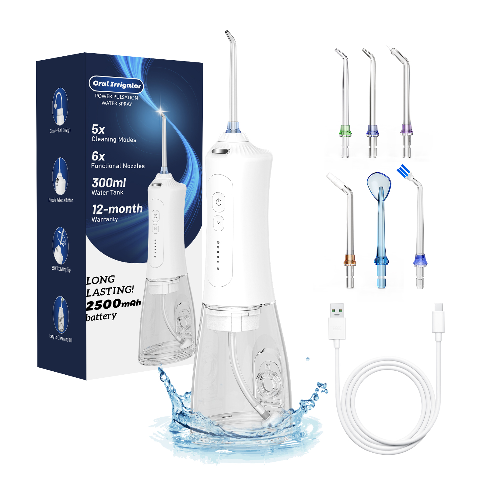 Portable Water Flosser P12 - USB Rechargeable