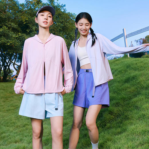 Schenvega 夏季山系冰感速干轻薄原纱防晒女士短裤 UPF100+ 凉感透气 D6-K5057 商品图4