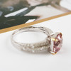 【天然正品】AU750白金镶钻镶天然无烧斯里兰卡祖母绿型2.19克拉粉紫色蓝宝石戒指15号（戒圈可改）110226TJ02 商品缩略图5