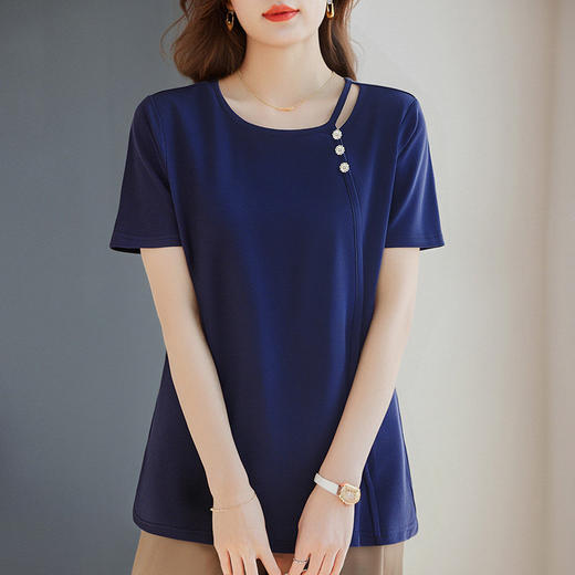 芳妮诗短袖t恤女2026新款夏季宽松大码女装时尚洋气女士半袖上衣 商品图3