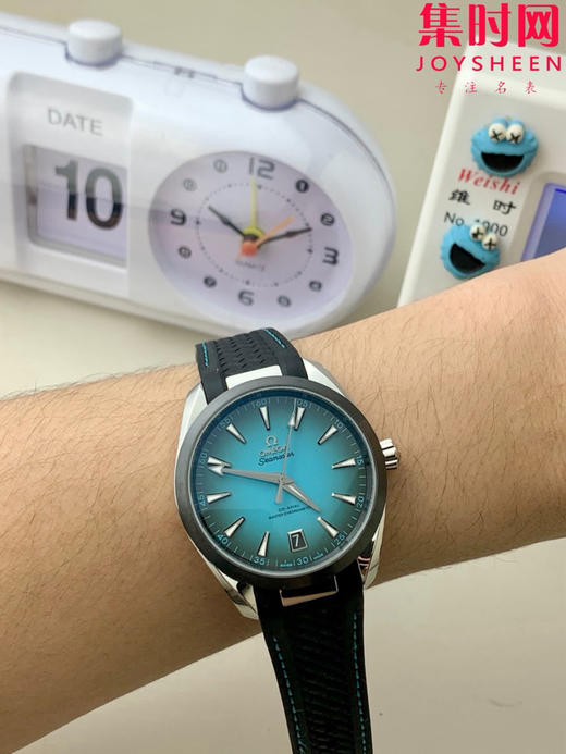 欧米茄VS海马150米系列 绿松石 6点位日历 Aqua Terra 150米腕表 8900一体机 胶带款 男士腕表 表径41mm 商品图5