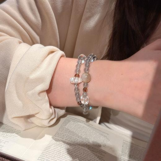 ARSIS｜晶石系列 月光纳贵· 灰月光黑金超七双圈串珠手链 商品图4