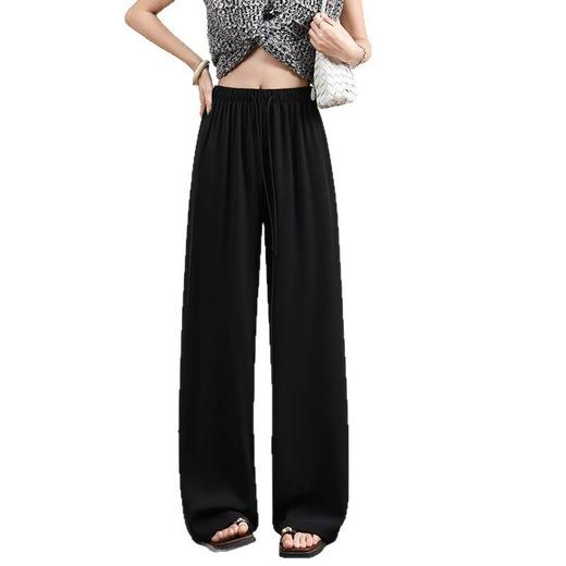 夏日清凉感冰丝西装裤女2026年夏季新款松紧腰宽松显瘦直筒拖地裤   NDK-J1011 商品图4