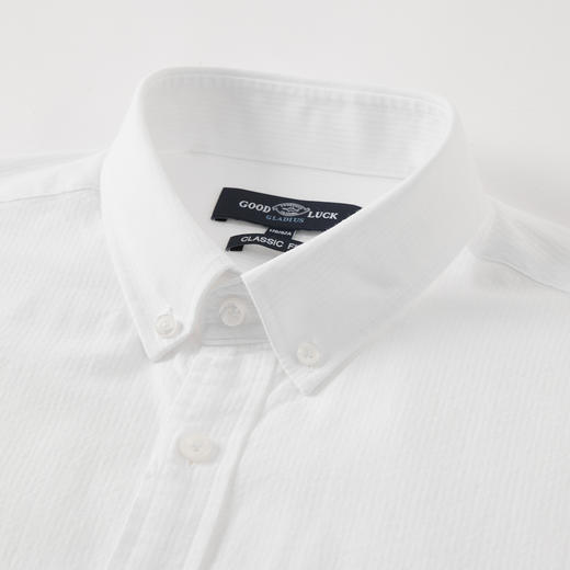 【纯棉】德鲨男装白色长袖衬衫2026春季新款休闲上衣服男商务衬衣 商品图2