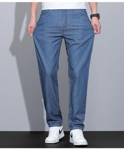 男士春夏新款天丝莱赛尔直筒牛仔裤 商品图3