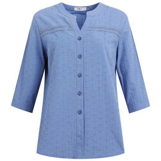 棉麻休闲衬衫女夏季新款女装中年妈妈春秋中袖七分袖上衣纯棉衬衣 商品图4