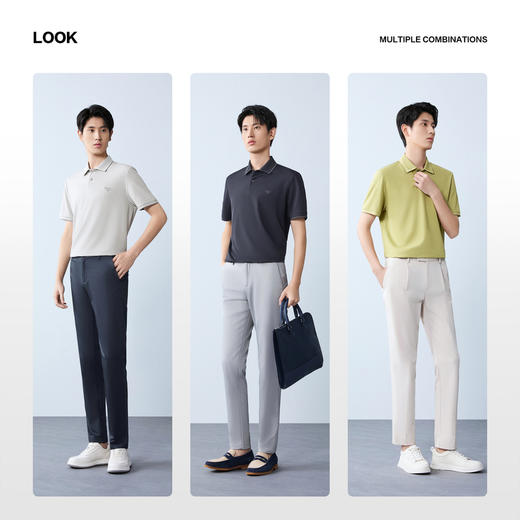 【桑蚕丝/提花POLO衫】柒牌男士短袖POLO衫2026夏季新款休闲时尚 130T70380 商品图2