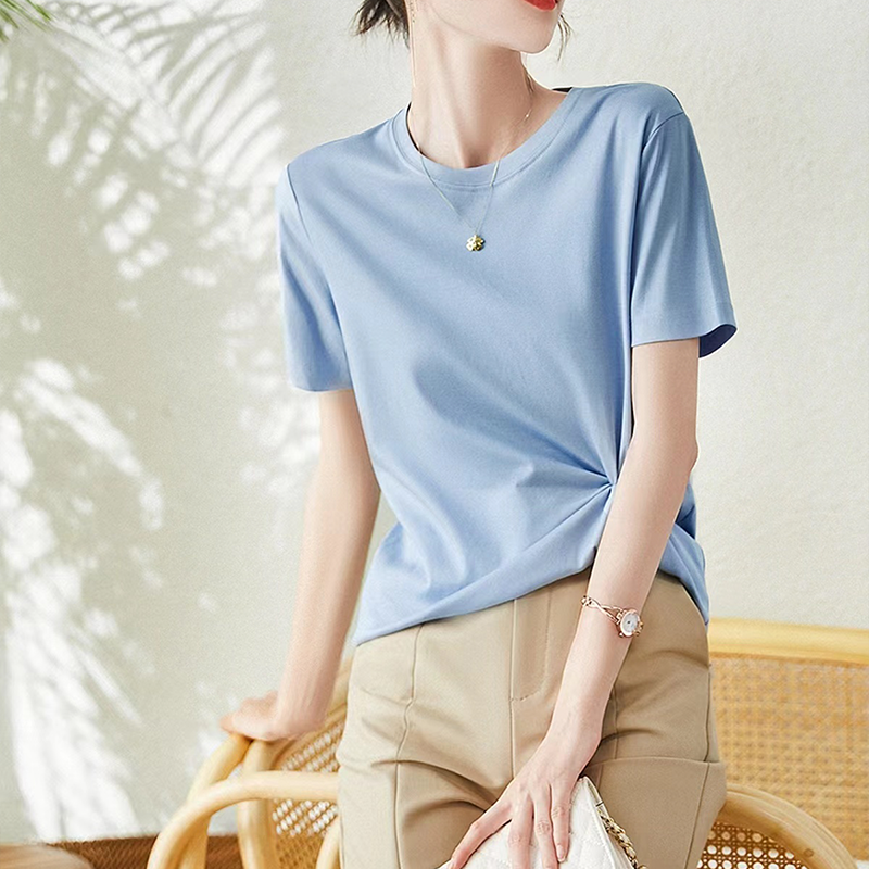 【89元两件，单拍一件不发】QIUBAN秋板·桑蚕丝丝光棉T恤， 既有真丝的凉感，亦有纯棉般的细腻亲肤