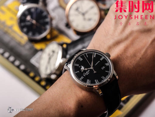 V9格拉苏蒂月相 原创议员月相款 参议员大日历 男士腕表 原装开模，3D打印开模立体月相盘，表径40mm 商品图7