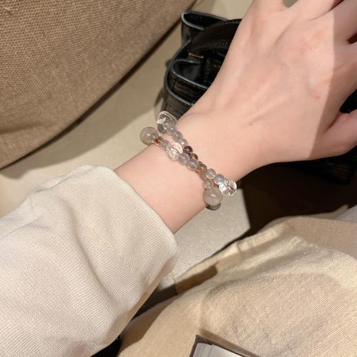 ARSIS｜晶石系列 月光纳贵· 灰月光黑金超七双圈串珠手链 商品图1