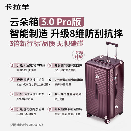 【升级云朵箱3.0Pro版】卡拉羊新款魔方体行李箱鎏金板材PLUS升级8维防刮抗摔CN8141 商品图2