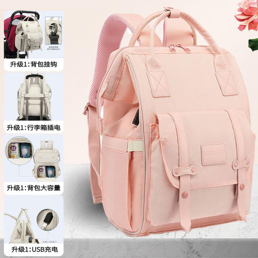 【防水材质！耐用易清洁】手提妈咪包双肩背包多功能宝妈防水母婴包包大容量妈妈包轻便。xb 商品图0