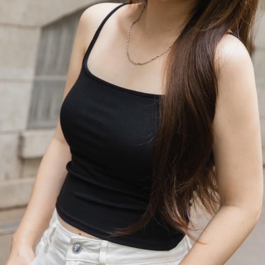 CMS颗里云朵纯色背心pro|细肩带+大方领，显瘦显锁骨 商品图1