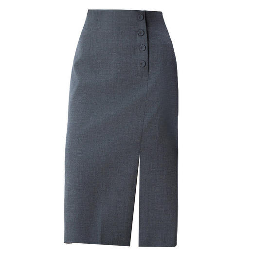 「自」全新升级【铂金会员146/天猫199/差价53】(14211)洛诗琳轻熟简约风开叉半身裙女2026夏季新款显瘦通勤直筒裙 商品图4