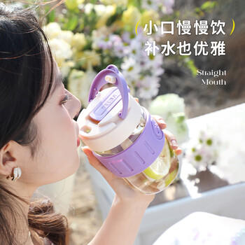 物生物（RELEA）玻璃杯女士水杯大容量高颜值咖啡杯吸管杯双饮泡茶杯学生杯子礼物 商品图2