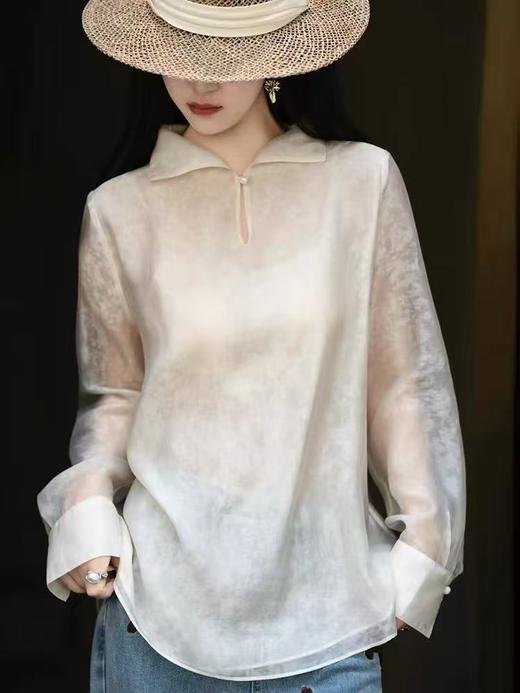 【东方雅韵】新中式天丝衬衫  柔滑垂顺天丝面料上衣 吸湿透气优于棉 耐洗不易变形 商品图7