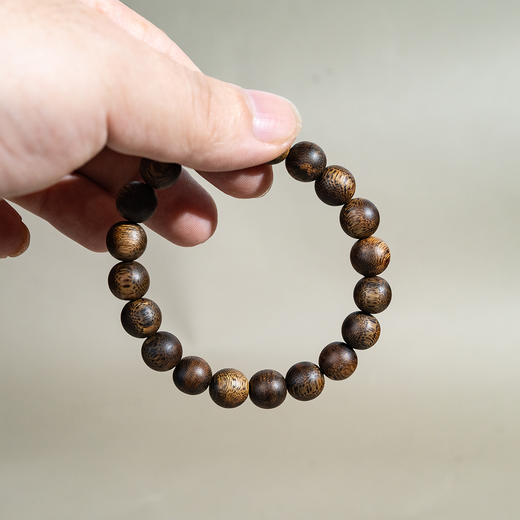 中国沉香文化博物馆 绿奇楠鼓珠沉香手串1.0*20*9g+（九分沉） 商品图4