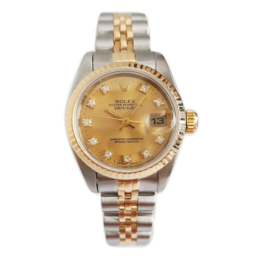 【95新】ROLEX 劳力士69173天文台认证自动机械机芯日期显示26MM（女款）日志型系列蚝式钢/18K黄金080426TJ15
