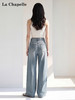 天猫同步【泼墨艺术感】拉夏贝尔/La Chapelle多人自留墙推！高腰抽绳裤袢彩印直筒拖地显瘦牛仔裤 商品缩略图4
