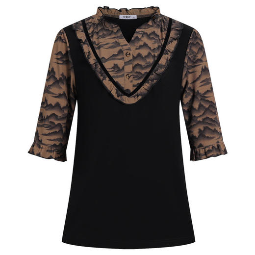 中袖女上衣七分袖纯棉t恤2026年新款大码女装宽松洋气打底衫春秋 商品图4