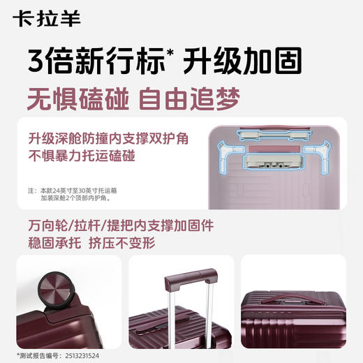 【升级云朵箱3.0Pro版】卡拉羊新款魔方体行李箱鎏金板材PLUS升级8维防刮抗摔CN8141 商品图6