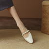 【预售5天】绝美仙女风浅口温柔珍珠低粗跟一字带玛丽珍配裙子包头后空凉鞋TBLR&F228 商品缩略图5