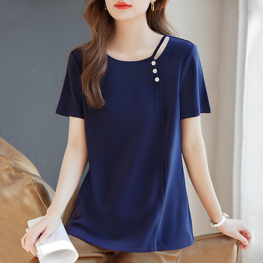芳妮诗短袖t恤女2026新款夏季宽松大码女装时尚洋气女士半袖上衣 商品图1