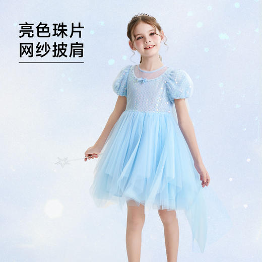 儿童连衣裙2026夏季新款女童裙子生日礼服裙蓬蓬裙网纱披风公主裙 商品图1